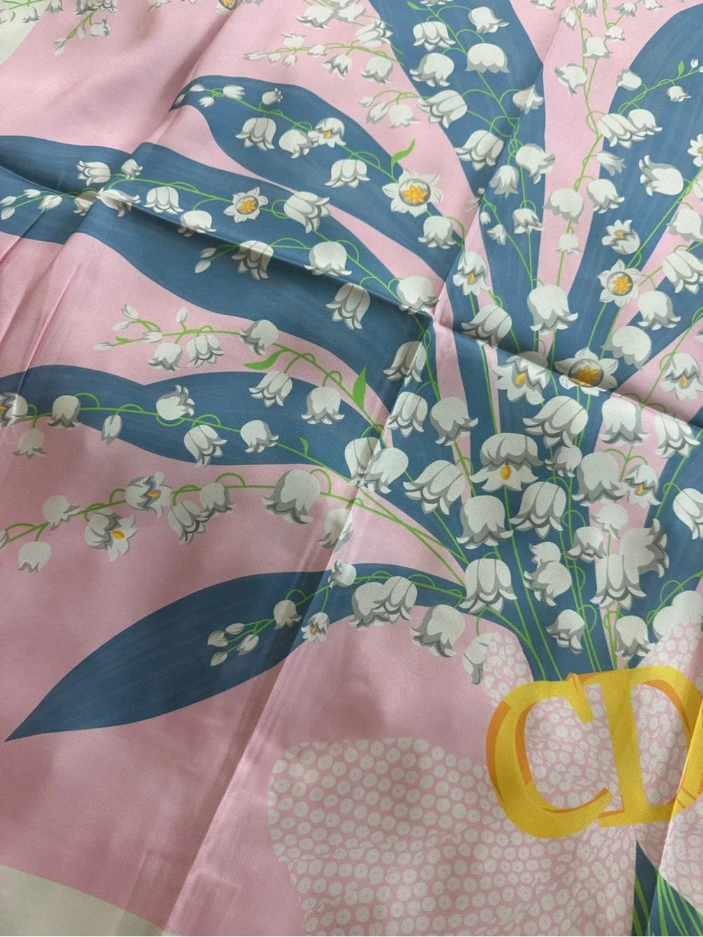 Dior Silk Scarf Muguet Lily of the Valley NWT no Box 100% Silk